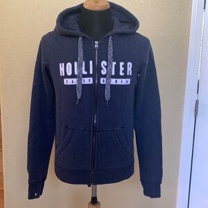 Blue Hollister S Junior long sleeve zipper hoodie zip hooded sweatshirt